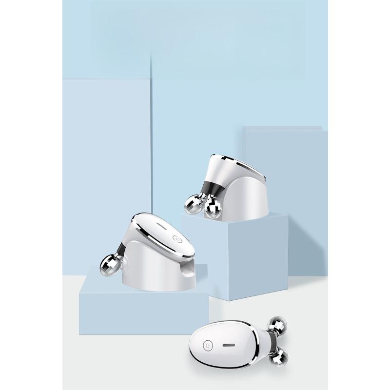 Face Electric Massage Beauty Instrument Lifting Firming Rejuvenation Instrument Micro Current Double Roller Introducer EMS Massager