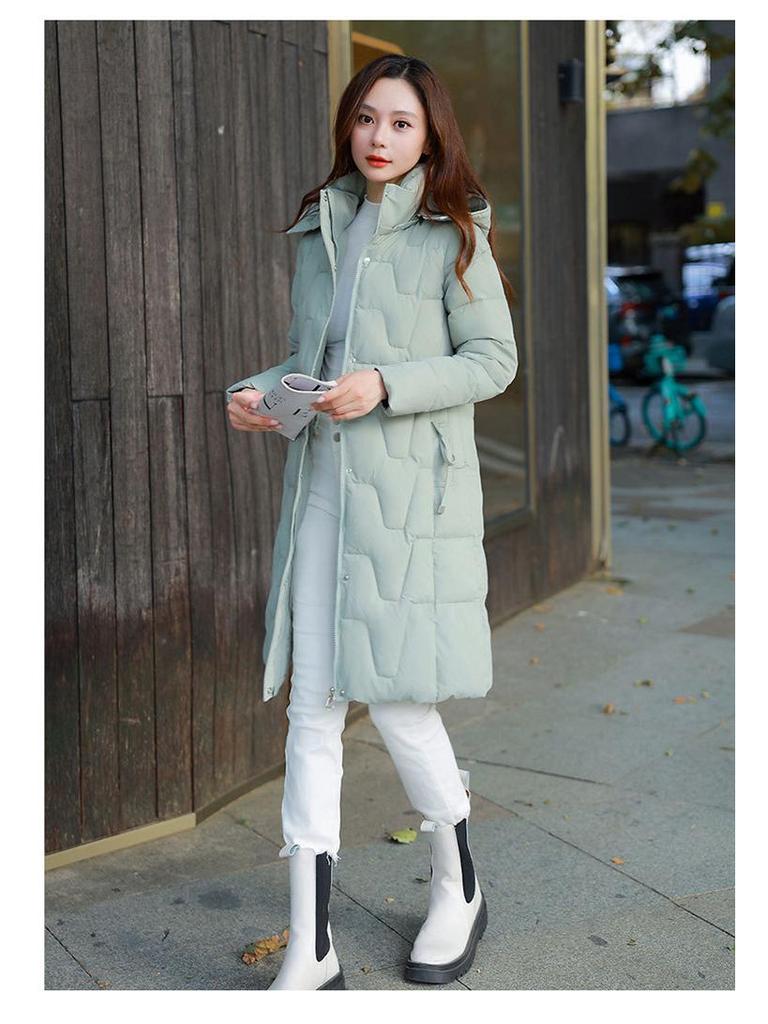 Women's Slim Fit Mid-Length Down Cotton Jacket - 2025 Fashionable Thickened Winter Coat