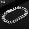 925 Sterling Silver 10mm Interlocking Side Chain Bracelet Gift Jewelry