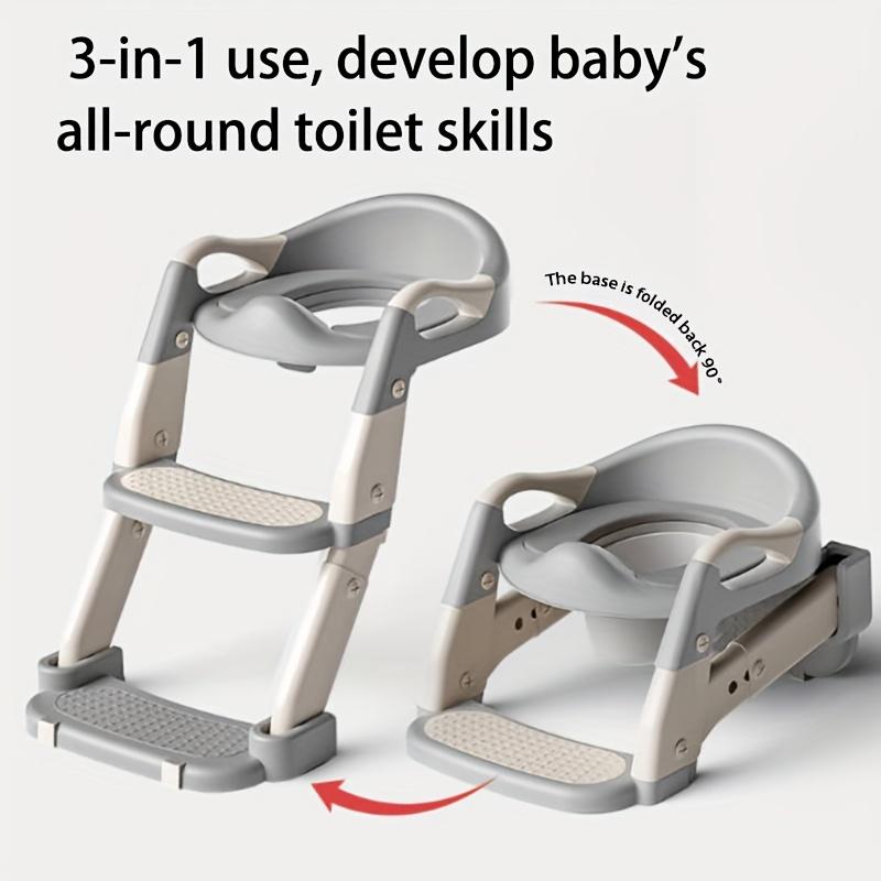3-in-1 Adjustable Portable Youngsters's Potty Training Toilet Seat Foldable Step Stool with Potty Training Reward Stickers