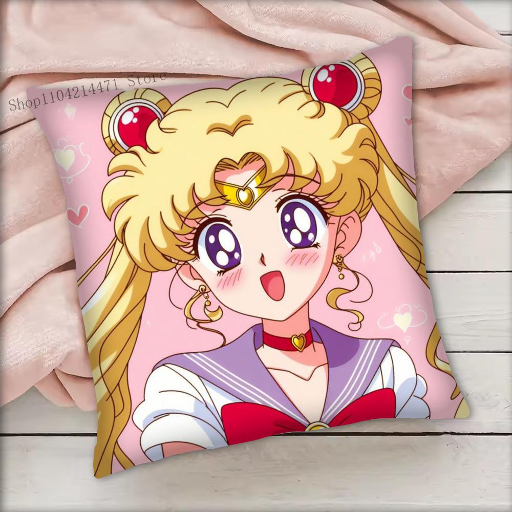 1Pc Sailor Moon Pillow Case Square Bedroom Sofa Leisure Comfort Cushion Car Living Room Home Decoration