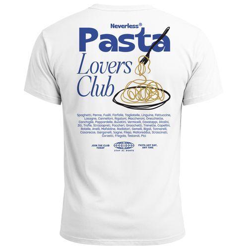 Mens T-Shirt Back Print Pasta Lovers Club Noodles Italy Graphic Shirt Summer-