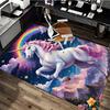 1pc Unicorn Rainbow Office Chair Mat - Anime Cartoon Design, Non-Slip Carpet for Home and Office Decor, Suitable for All Seasons.H019