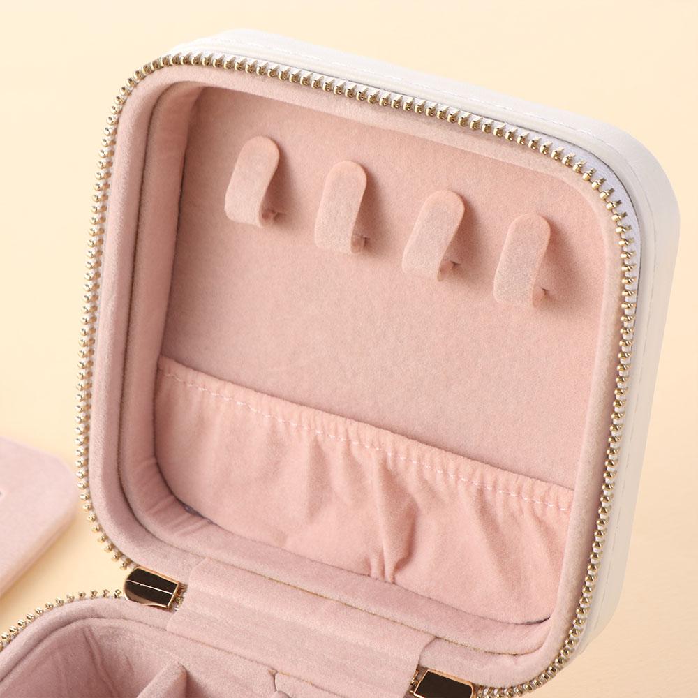 Solid Color Jewelry Storage Case Detachable Necklace Storage Box Fashion Mirror Jewelry Box Travel