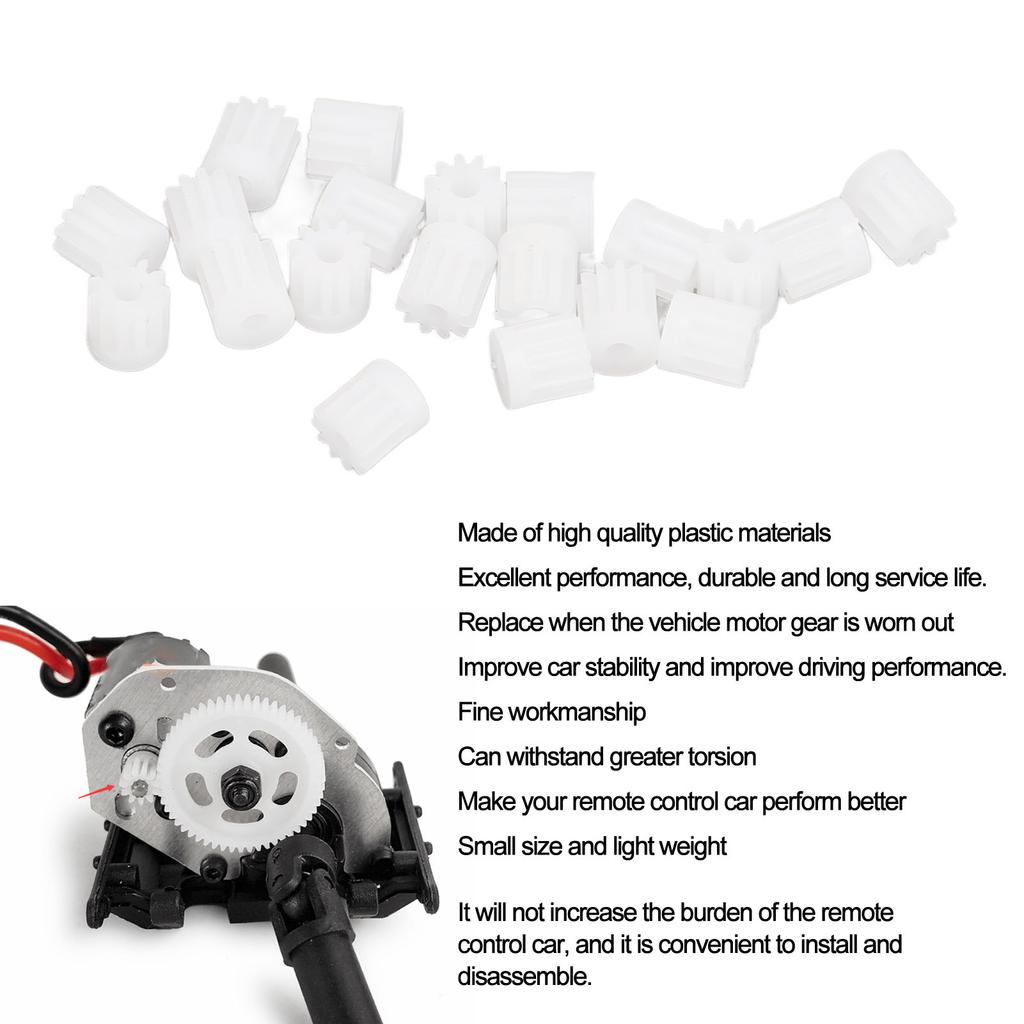 20pcs Plastic Motor Gear 1/24 for Axial SCX24 11T Remote Control Car Replacement Motor Gear