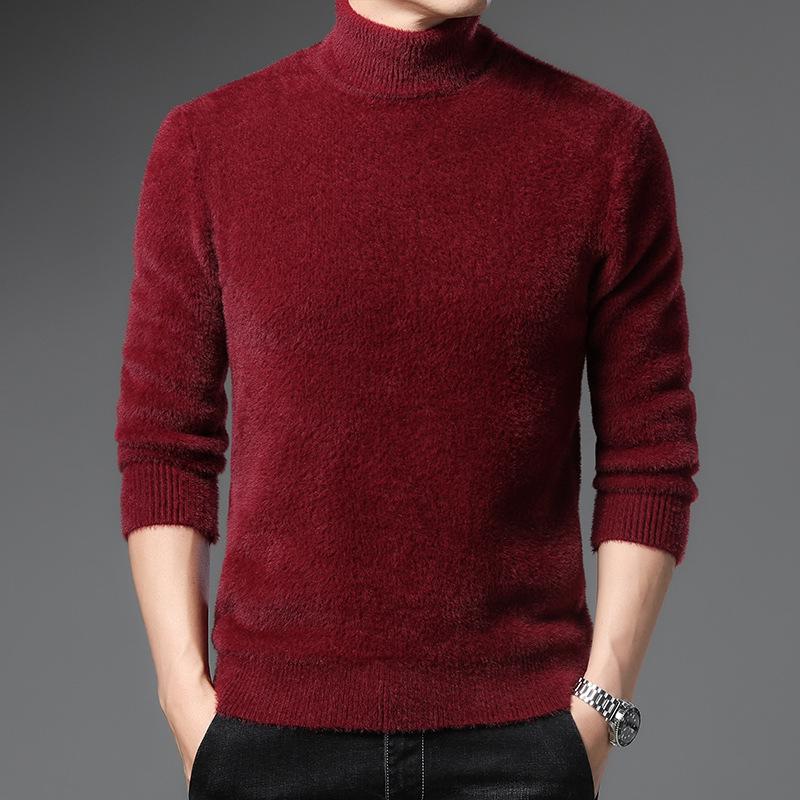 Herren Winter Nerz Kaschmir Rollkragenpullover - Dick, Weich, Modischer Strickpullover