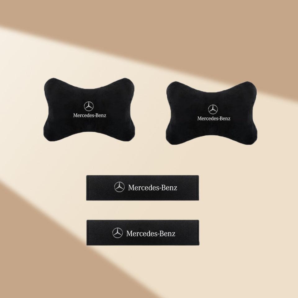 Car Headrest Neck Pillow Head And Neck Support Seat Belt Shoulder Pad Covers for Mercedes Benz AMG E Class C200 GLC GLK CLA GLA BB1