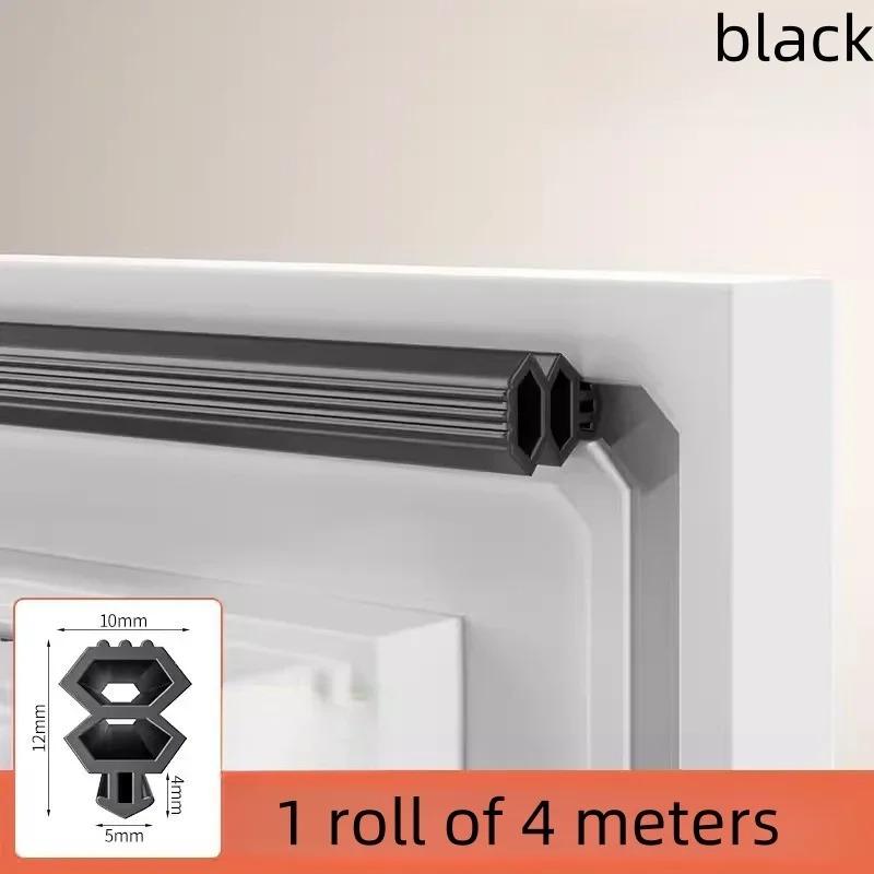 

1PC 4m/157.48inch Household Broken Bridge Aluminum Window Slot Sealing Strip Windproof Thermal Insulation Soft Rubber Strip Stri 4m чорний