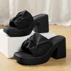 Mode Damen Hausschuhe 2024 Neuer Modetrend Sandalen Anti-Falten Damen Hausschuhe Sommer High-Heel Freizeit Damen Fischmaulschuhe