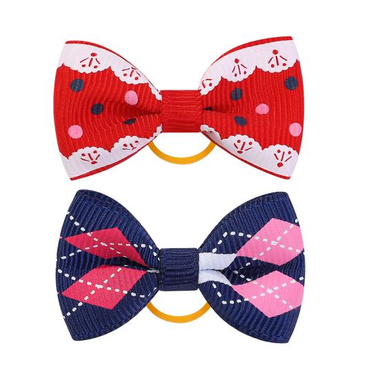 Pet Small Hair Bows with Rubber Bands Handmade Hair Bowknot Pet Accessories for Dog Puppy And Cat Grooming Supplies