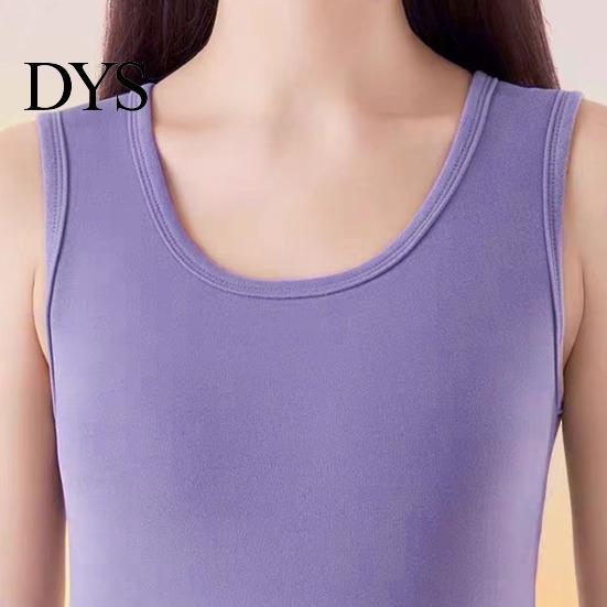 Winter Tank Top Women Thermal Vest Seamless Velvet Fast Temperature Lock Round Lady Neck Slim Fit Elastic Sleeveless Inner Wear Bottoming Casual
