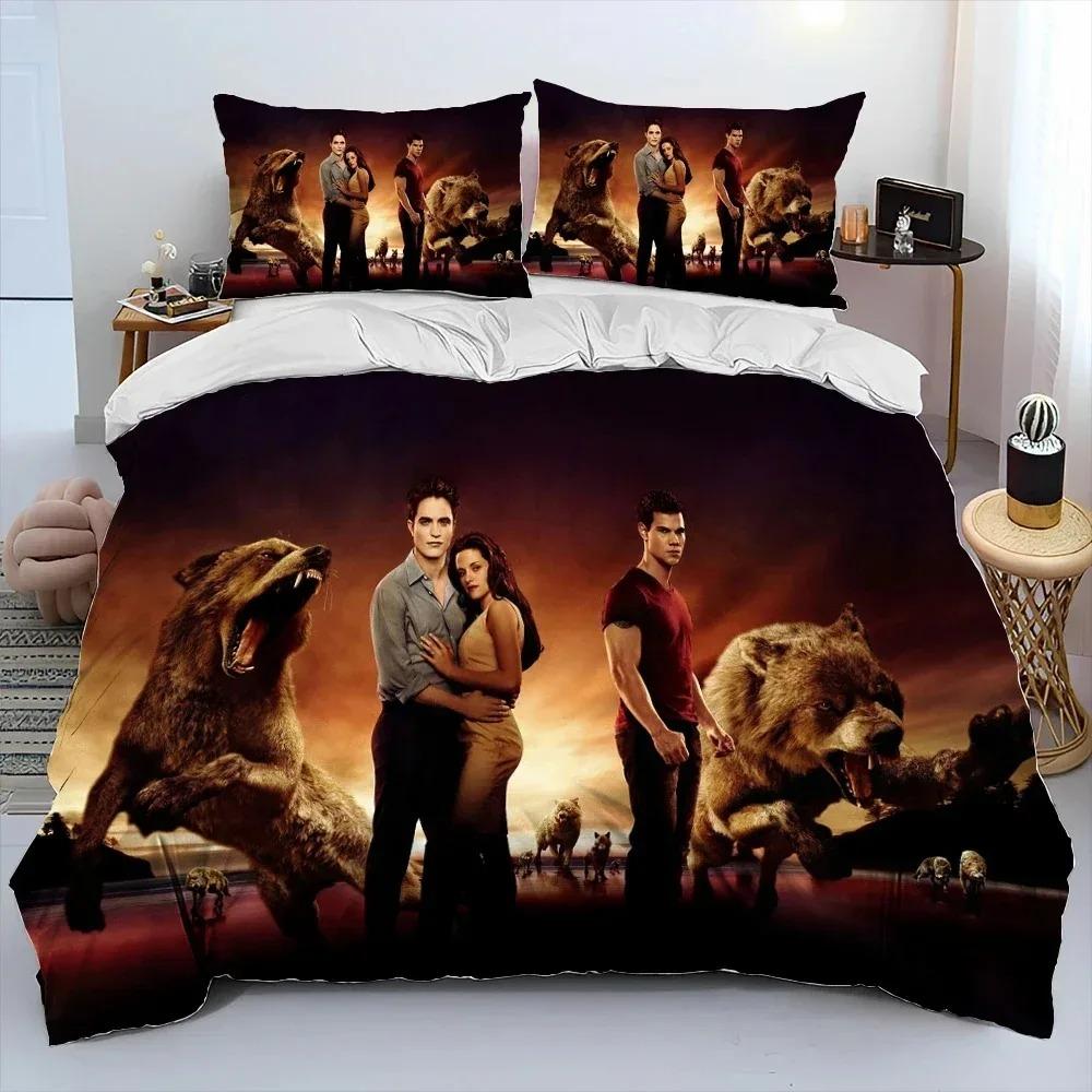 Die Twilight Saga Bettwäsche-Set Einzelbett Twin Full Queen King Size Bettwäsche-Set Vampir-Mädchen Bettbezug Bettwäsche Anzug Geburtstagsgeschenk