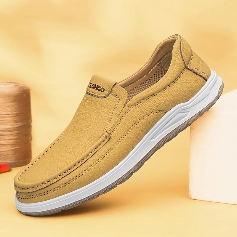 

Мужская кожаная повседневная обувь, деловые мокасины, дышащие туфли-лодочки, мягкие туфли для вождения 44 коричневый