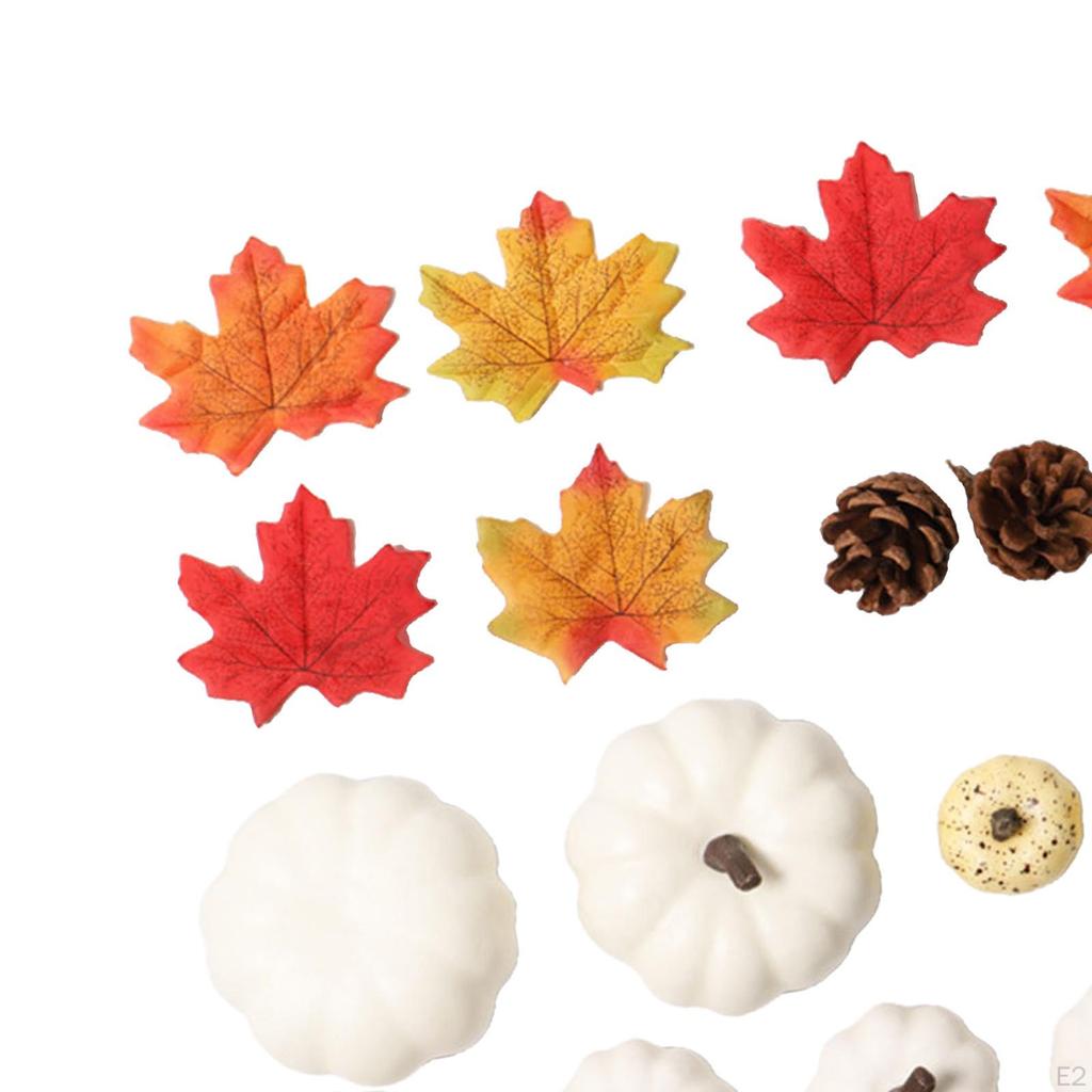 Pumpkins Maple Decoration Artificial Set for