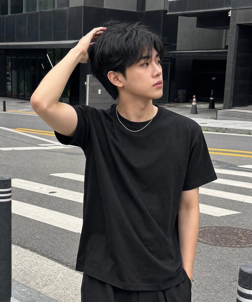 Peulonteuakaibeulaeb [2Pack] Comfort Cool Cotton Crew Neck Short Sleeve T-Shirt [3 Colors]