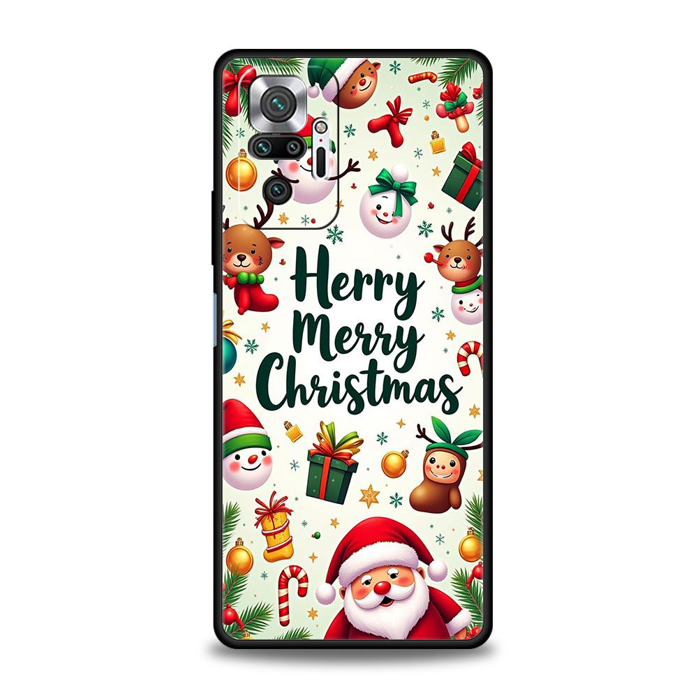 Merry Christmas Phone Case Cover for Redmi 14C 10C 9 Note 14 13 12 10 11 Pro Plus K40 K50 Pro Plus 5G Soft TPU Shell Fundas Bags