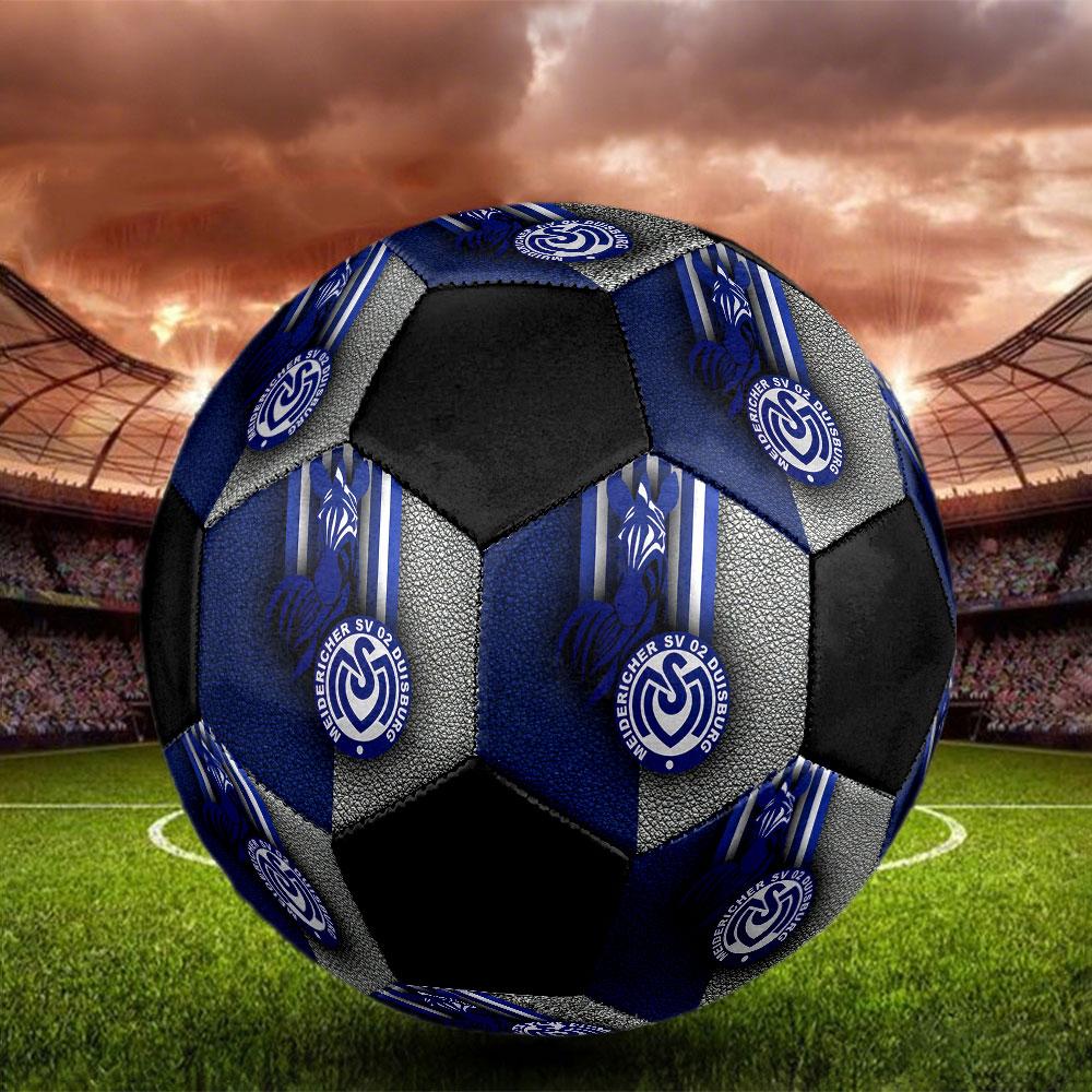 MSV Duisburg Size 5 Soccer Ball, Machine-Stitched PVC, Durable & High Bounce, All Ages Fit, fan merchandise, matches & outdoor use.