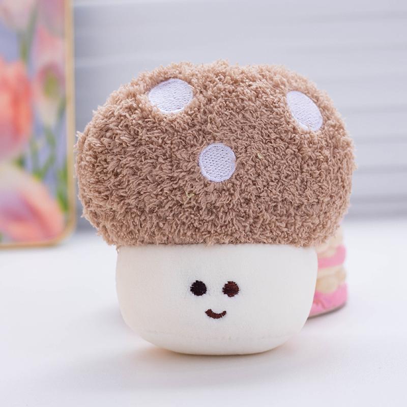 10CM Cute Small Mushroom Plush Toy Creative Stuffed Pendant Doll Colour Mushroom Keychain For Kids Girls Holiday Gifts Bag Decor