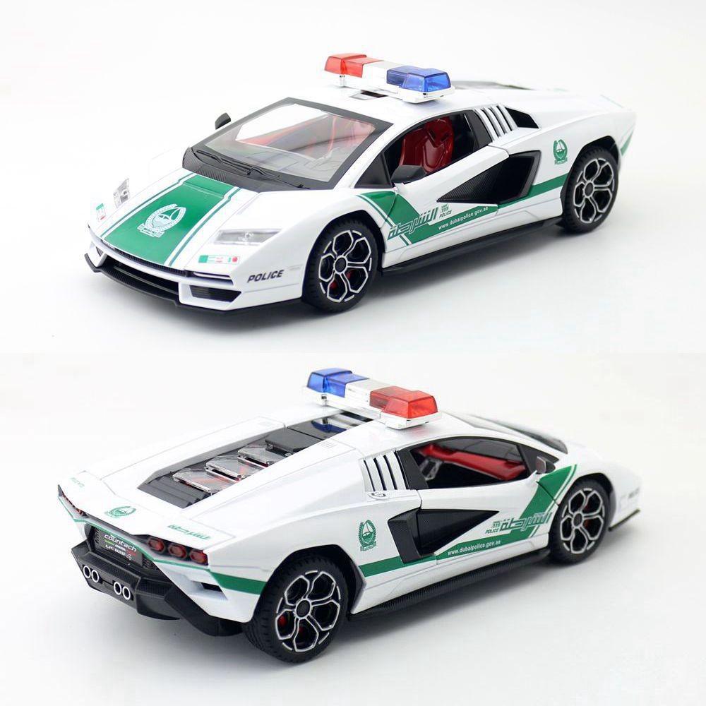 Police Car Alloy Model With Acousto Optic Design For Children Toy Collection And