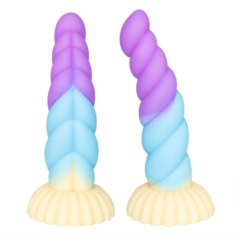 Small Twist Color Granules Jelly Fluorescent Glow-in-the-dark Penis Spiral Anal Plug Sm Sex Toys