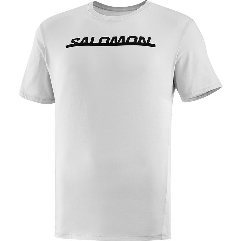 Salomon Essential Logo Print Breathable Short Sleeve T-Shirt Men Tops Sand LC2029600 L