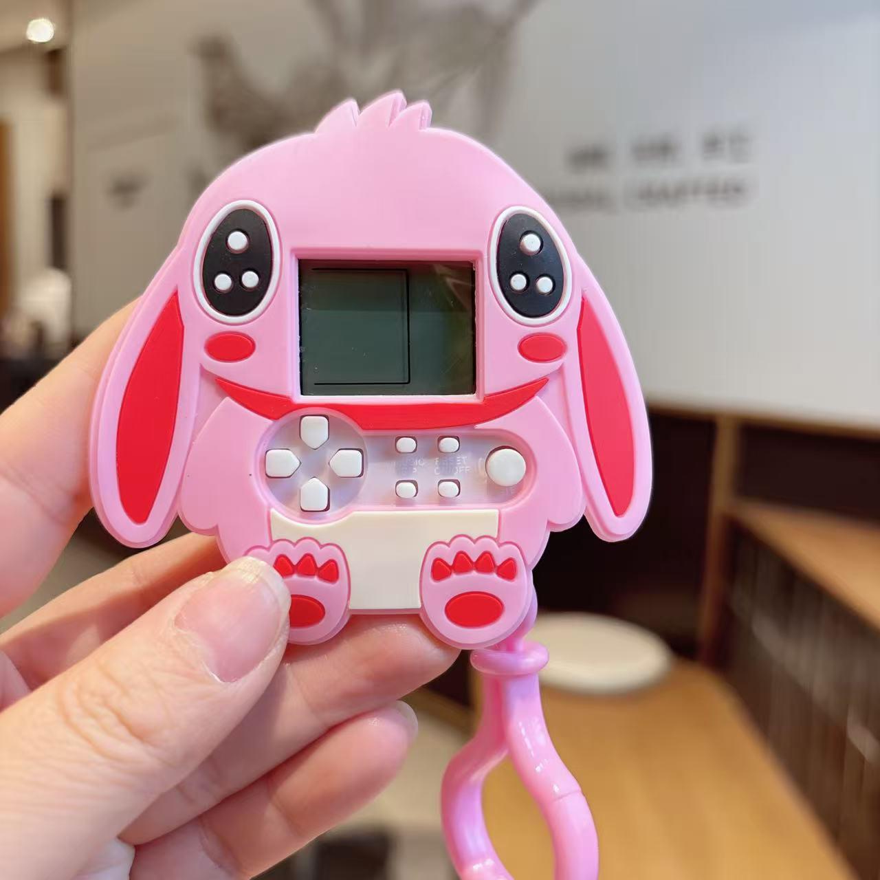 Мультяшная брелок-брелок для игровой консоли Стич: Мини Тетрис Ручной Брелок-Подвеска