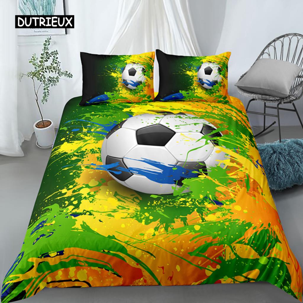 Football Bedding Set Printing Pillowcase Quilt Cover Soccert Duvet Covers Home Textiles Queen King Size Bed for Kids Teens Men
