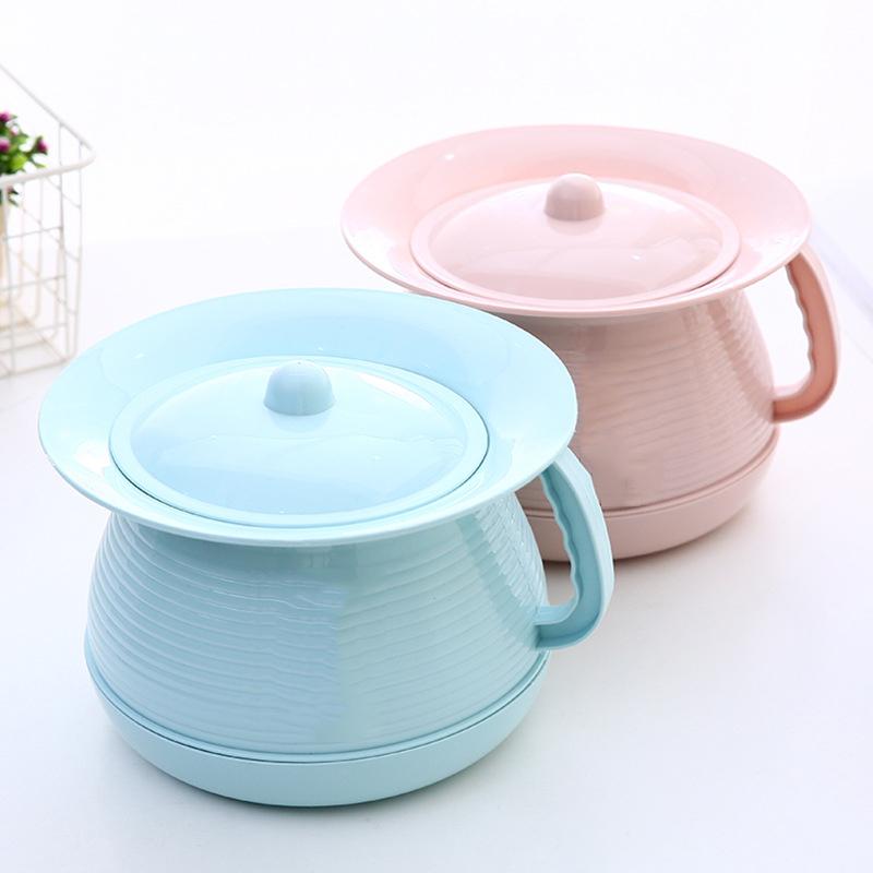 Thickened Hand-Held Lid Potty Children's Plastic Toilet Chair Sanitary Spittoon Portable Removable Toilet Baby Night Pot