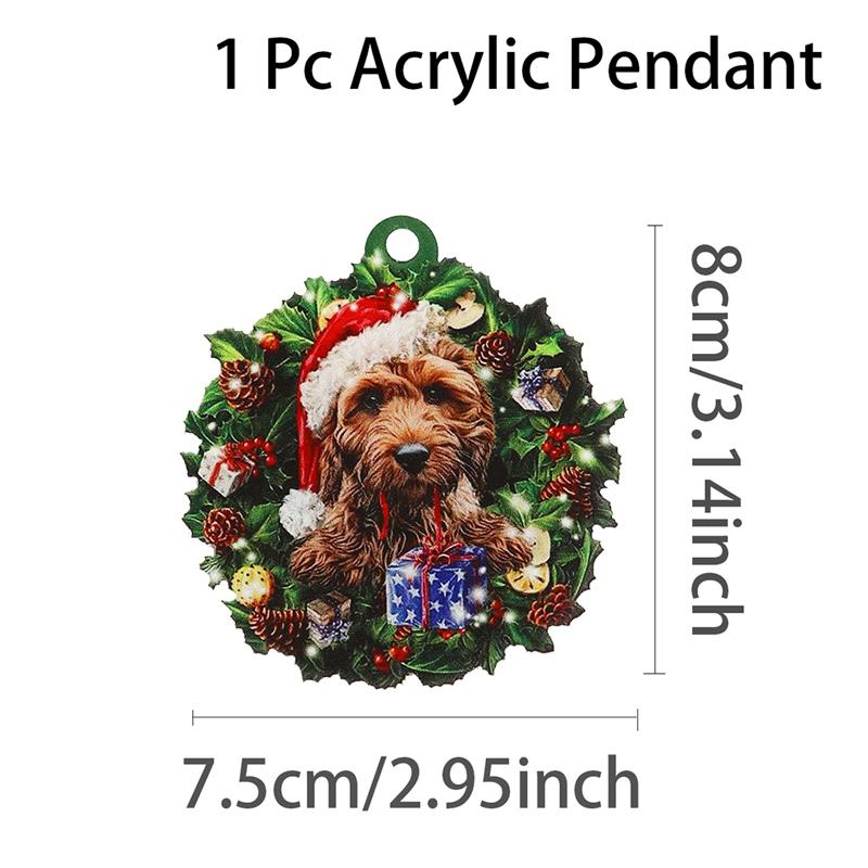 1pc Puppy Acrylic Christmas Pendant, Christmas Tree Ornaments Christmas Decorations for Home 2026 Navidad Natal Gifts New Year