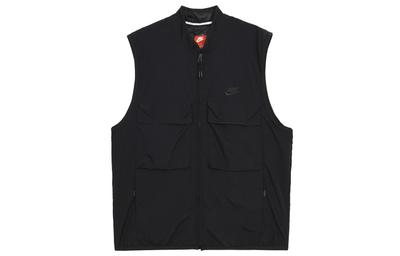 Woven Vests Men's Black Stand Collar Moderate Other FZ0749-010
