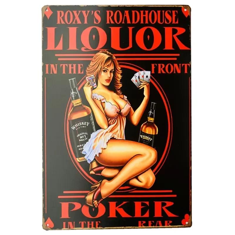 Pin Up Girl Metal Tin Signs Vintage Wall Art Painting Bar Pub Cafe Shop Home Decor Sexy Lady Poster Plate Plaque