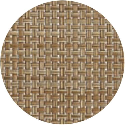 

J-kitchens Small Round Coasters, Beige, Grid, 5-Piece Set