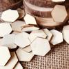 100Pcs Hexagon Blank Wood Chips Unfinished Wooden Plate Decorative Arts Crafts DIY Making Wedding Tags Christmas Blank Gifts