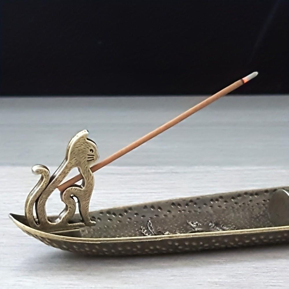 Traditional Cat Whispers Incense Tray Metal Incense Holder Creative Incense Censer Spa Salon Use