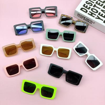Fashion Style Children'S Sunglasses Retro Personality Box Boys And Girls Travel Concave Sunglasses