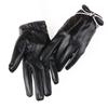 Women's Warm Leather Gloves Plus Velvet Thickened Cold Proof Outdoor Cycling Fashion Butterfly Festival Touch Screen Autumn and Winter Gloves