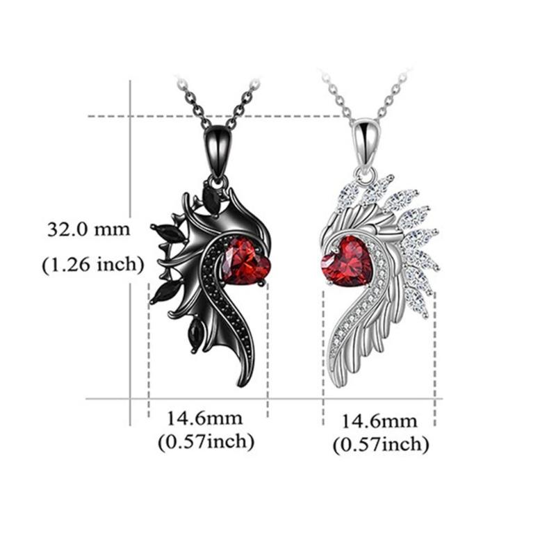 Pendant Necklace Women Angel Devil Wing Shaped Pendant Necklaces Fashion Party Jewelry Alloy Material for Women Girls
