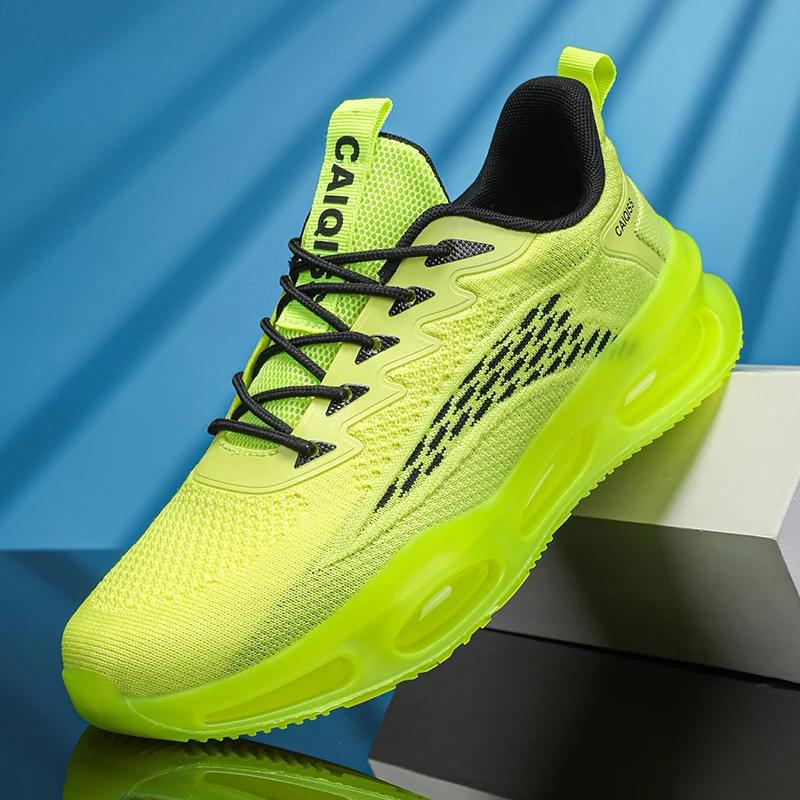 

MAEDEF Мужские кроссовки сетка мужская обувь легкие мужские кроссовки повседневная обувь для ходьбы дышащие тренировочные теннисные мужские спортивные туфли 45 флуоресцентный зеленый