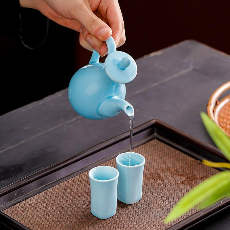 Japanese Style Ceramic Wine Set Liquor Cup Set Creative Portable Travel Wine Home Bar Hotel Wine Glass Warm Jug Gift Box Set