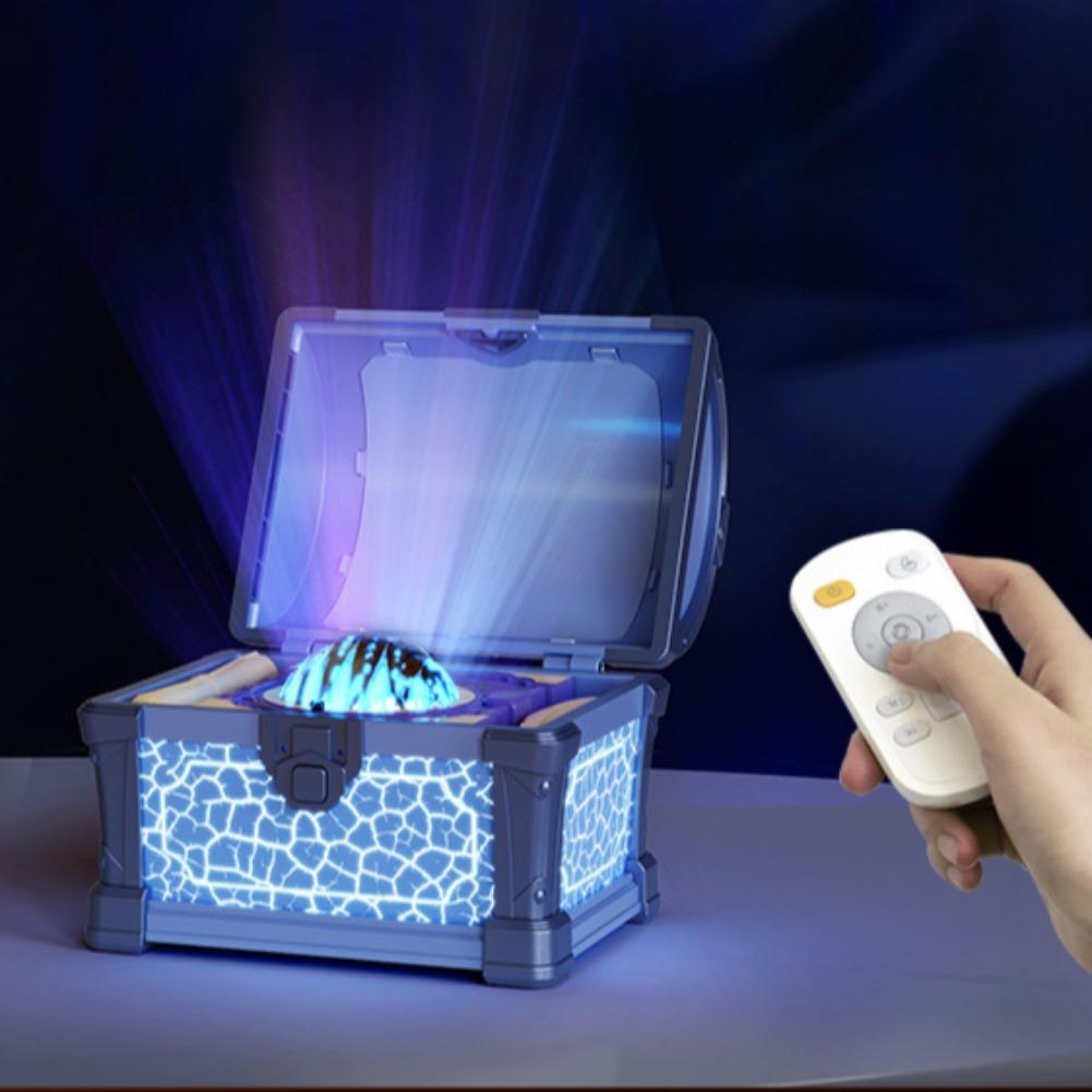 Проектор Ночник Сундук с Сокровищами Звездное Небо Северное Сияние Проектор Атмосферная Лампа Декор Комнаты