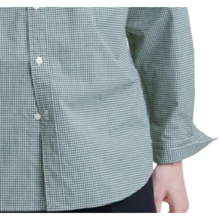 UNIQLO Single-Breasted Checkered Long Sleeve Shirt Unisex shirts Dark-Green 462379-58