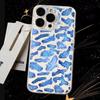 Sharks Cute sea blue pattern design Phone Case Transparent Phone Case For iPhone 16 15 14 13 12 11 Pro Max XR Plus