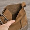 Autumn Men's Wide-Toe Casual Leather Martin Boots - Retro Lace-Up Mid-Top Cotton Shoes