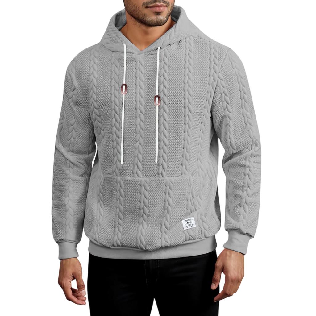 Men's Hooded Sweatshirt, Contrasting Color Sweatshirt, Sports   Casual Jacket