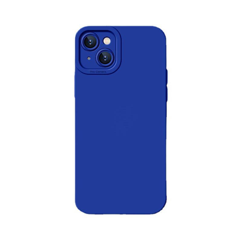 Applicable to iPhone13 mobile phone case Apple 12Pro cat eye straight edge Lake blue silicone tpu matte anti-drop cover