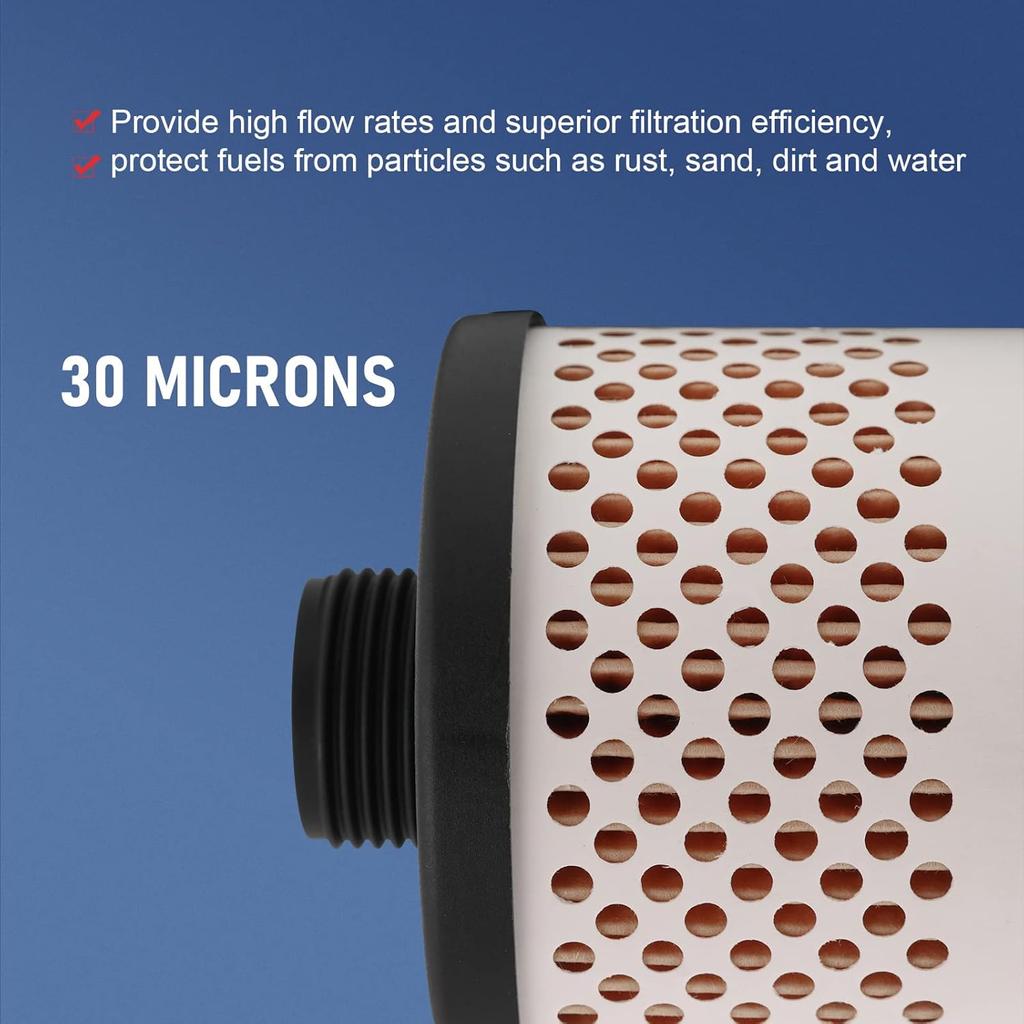 3Pcs 496-5 Fuel Tank Filter Element Replacement for Gasoline and Diesel Water Separate 30 Micron with Protective Sheet