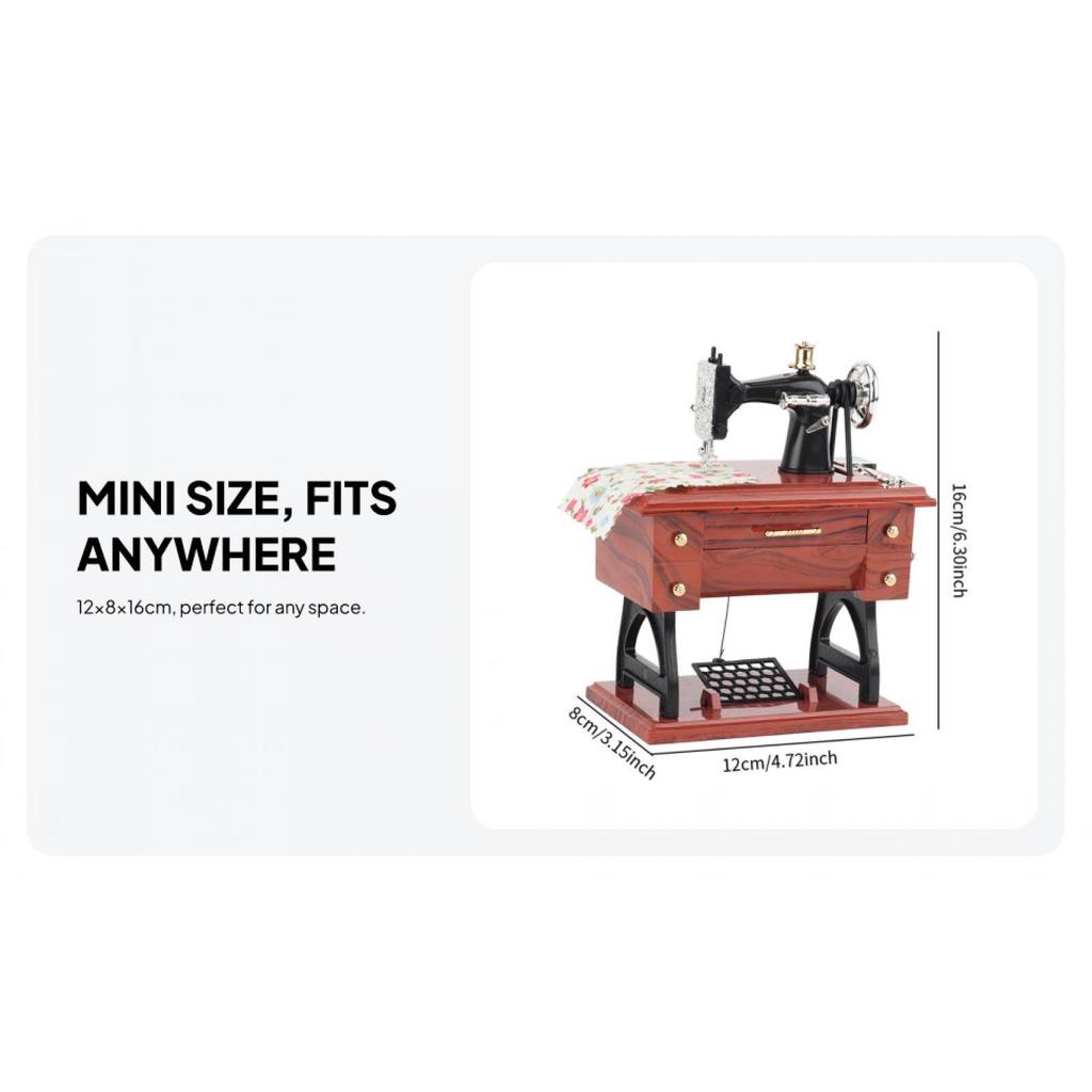 Creative Sewing Machine Music Box Clockwork Music Box Table Decor for Home Decoration