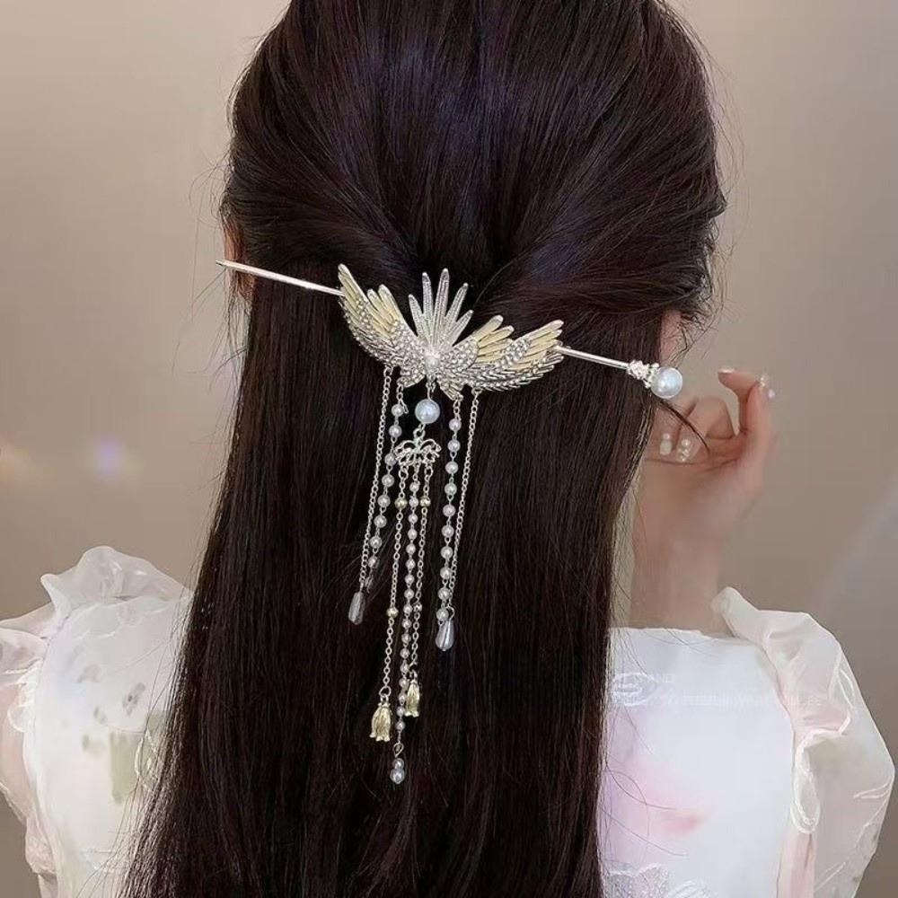 Vintage Hanfu Hairpin Elegant Pearls Hair Sticks Gift Floral Hair Accessory  Wedding