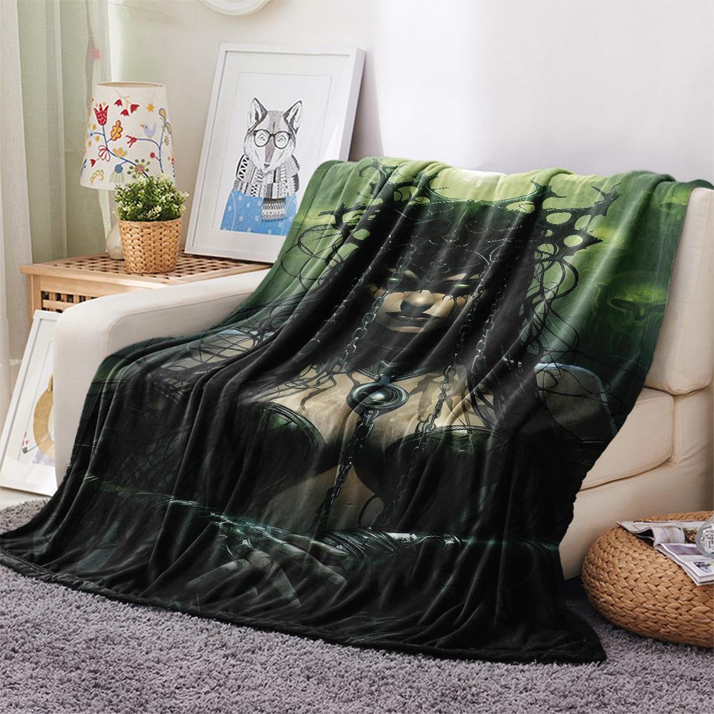 1Pc Alien Earth Print Flannel Blanket, High Quality Comfortable for All Seasons, Home Decor, Warmth and Comfort, Perfect for Christmas Gifts