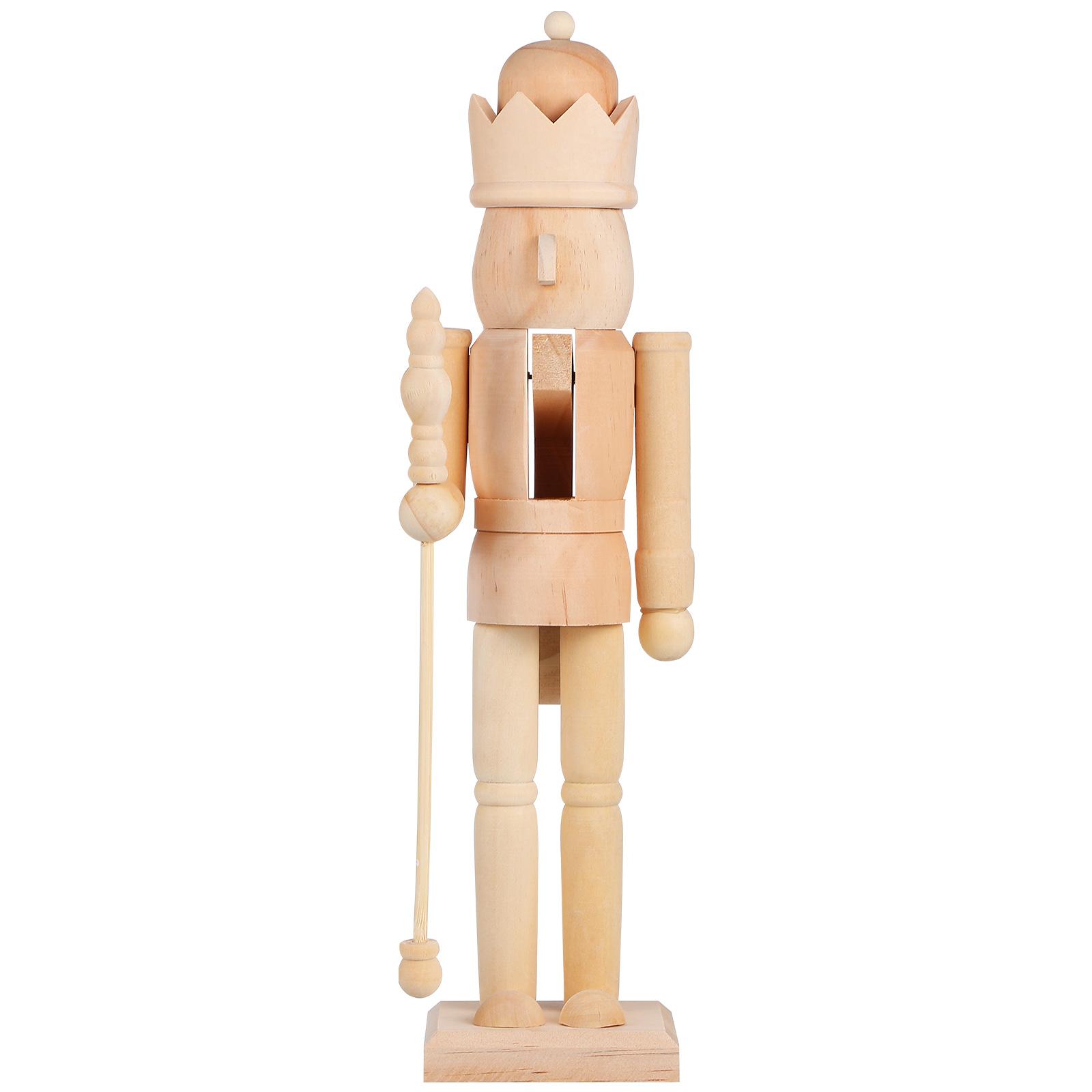 

Diy Wooden Nutcracker Puppet Unpainted Soldier Figurine Blank Wood Craft Xmas nament Christmas Gift Home Decor Figurines 38.00X10.00X8.50CM